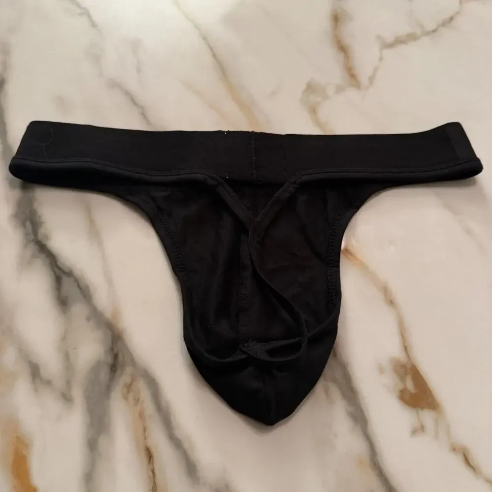 NEW Blanc Menswear Cotton BL255 Vector Thong Color Black Size Medium